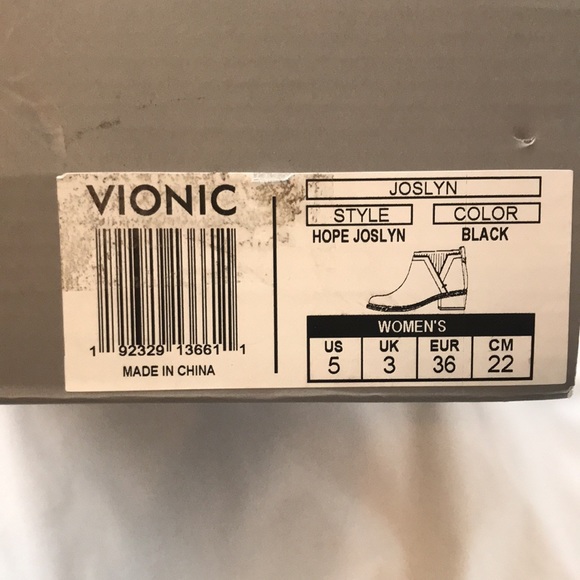 Vionic Joslyn Ankle Boot 5 Suede Leather Side Zip Short Stacked Low Heel Black - Picture 12 of 12